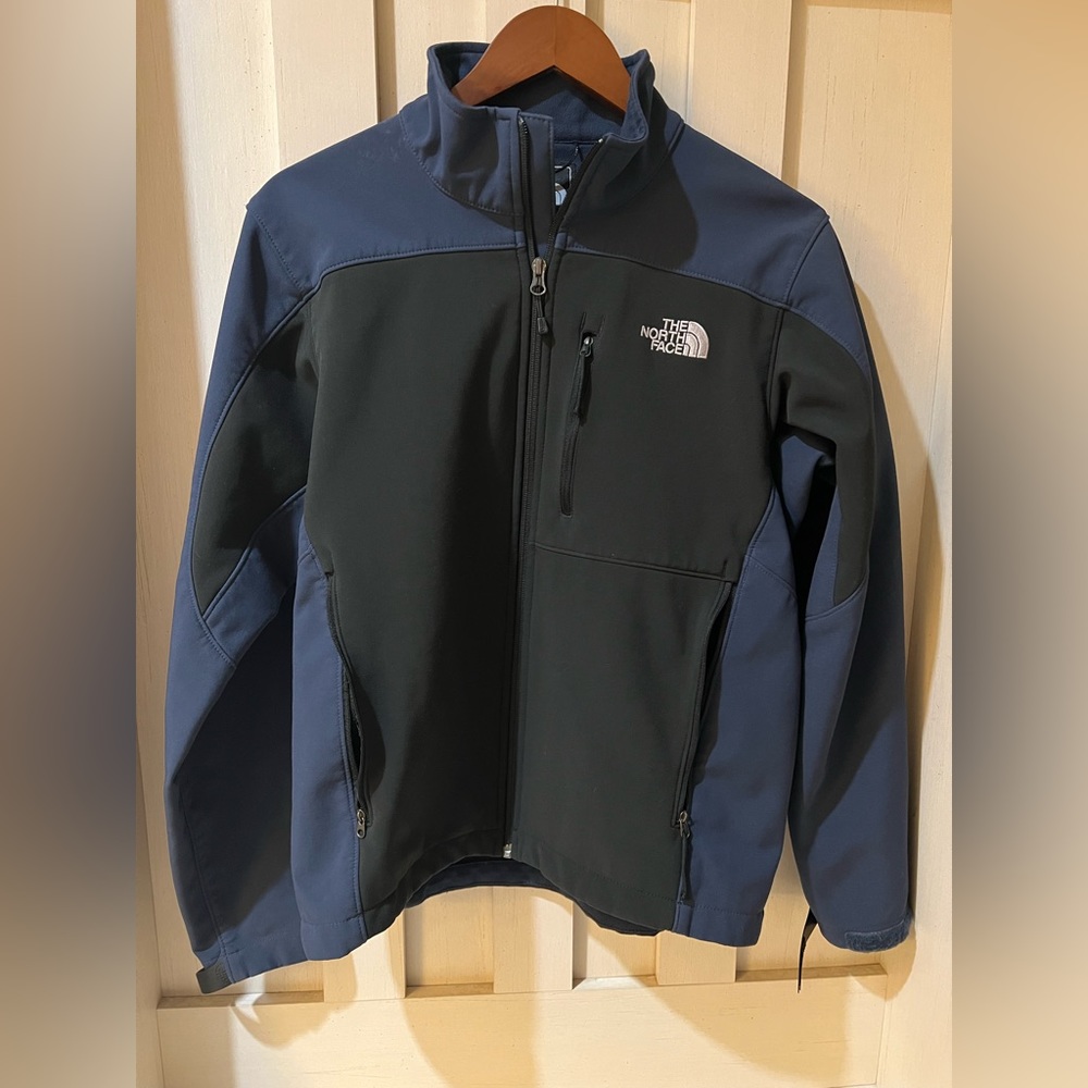 The North Face Men’s Soft-shell Full Zip Jacket Blue and Black Small